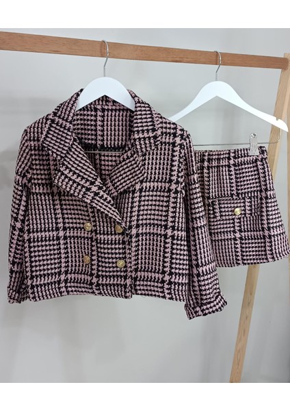 Kız Çocuk Kruvaze Etekli Takım Etek Ceket