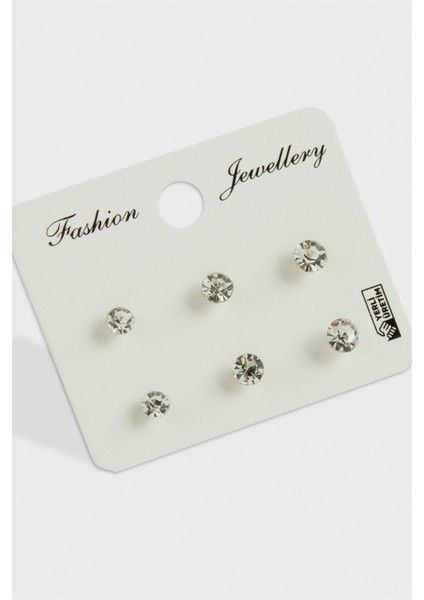 6 Adet Tek Taşlı Küpe