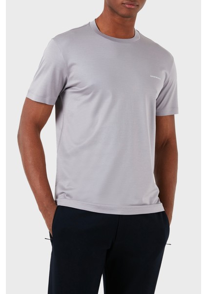 Logolu Bisiklet Yaka Pamuk Karışımlı Regular Erkek T Shirt 8N1Td8 1Juvz 0844