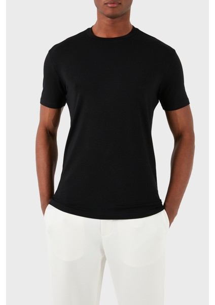 Bisiklet Yaka Regular Fit Streç T Shirt Erkek T Shirt 8N1Tf0 1Jcdz 0999