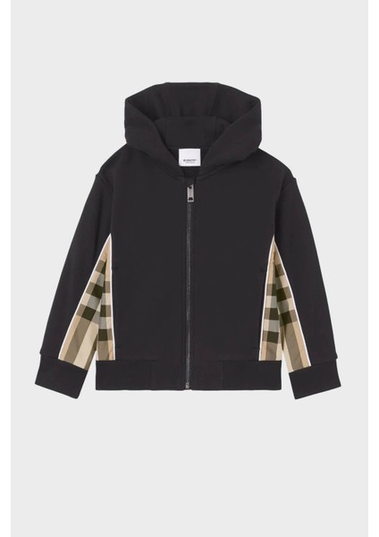 Pamuklu Fermuarlı Kapüşonlu Çocuk Sweat Sweat 8047427 Black