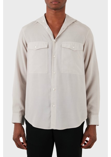 Relaxed Fit Kapüşonlu Gömlek Erkek Gömlek 3D1CG5 1nkgz 06G2