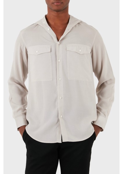 Relaxed Fit Kapüşonlu Gömlek Erkek Gömlek 3D1CG5 1nkgz 06G2