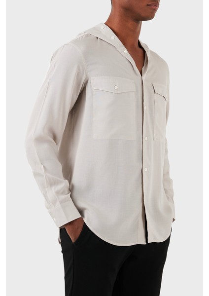Relaxed Fit Kapüşonlu Gömlek Erkek Gömlek 3D1CG5 1nkgz 06G2