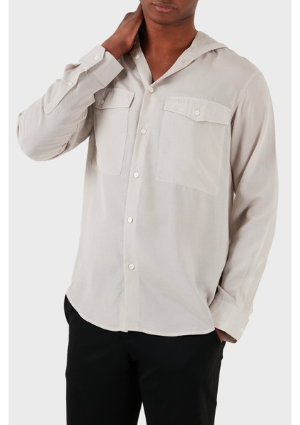 Relaxed Fit Kapüşonlu Gömlek Erkek Gömlek 3D1CG5 1nkgz 06G2