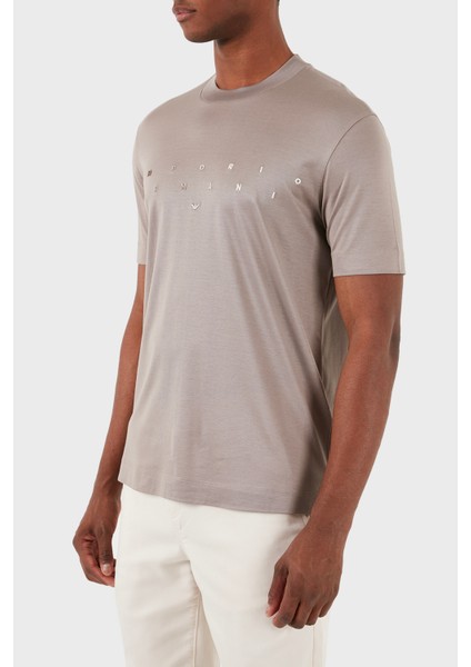 Logolu Bisiklet Yaka Relaxed Erkek T Shirt 3D1Ta2 1Juvz 06H3 modelleri