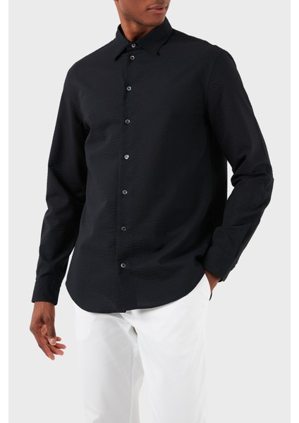 Pamuklu Regular Fit Gofre Gömlek Erkek Gömlek E31SM0 F1336 999