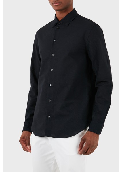 Pamuklu Regular Fit Gofre Gömlek Erkek Gömlek E31SM0 F1336 999