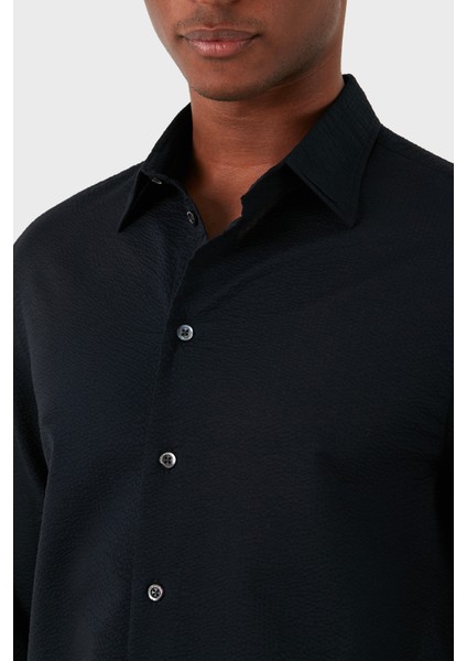 Pamuklu Regular Fit Gofre Gömlek Erkek Gömlek E31SM0 F1336 999