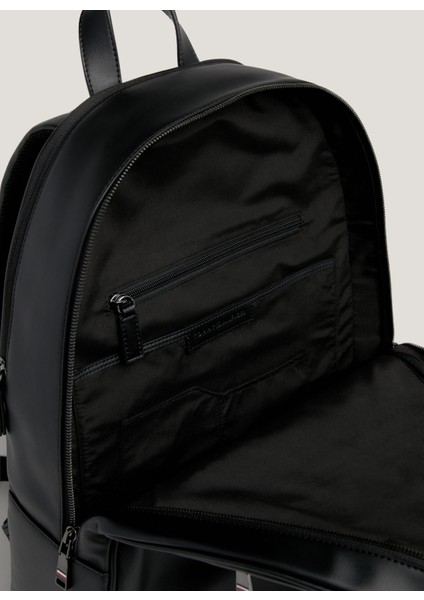 Siyah Erkek Sırt Çantası Th Modern Pu Dome Backpack