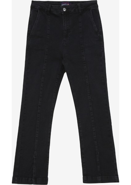 Yüksek Bel Normal Paça Normal Siyah Kadın Denim Pantolon Cutıe