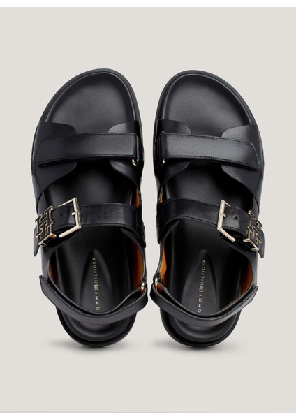 Deri Siyah Kadın Sandalet FW0FW07736BDS fırsatları