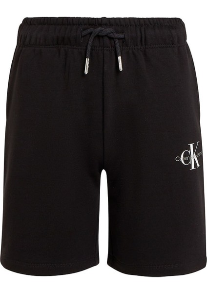 Normal Siyah Erkek Şort Monogram Relaxed Shorts