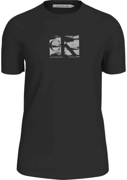 Baskılı Siyah Erkek T-Shirt J30J325204BEH