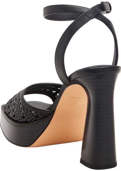 The Steady Ankle Strap Kadın Siyah Hasır Topuklu Sandalet fırsatları