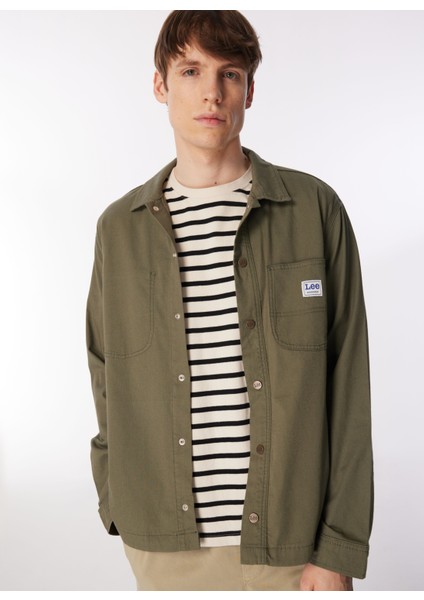 Relaxed Yağ Yeşili Erkek Gömlek L67R205035A61 Uzun Kollu Gömlek