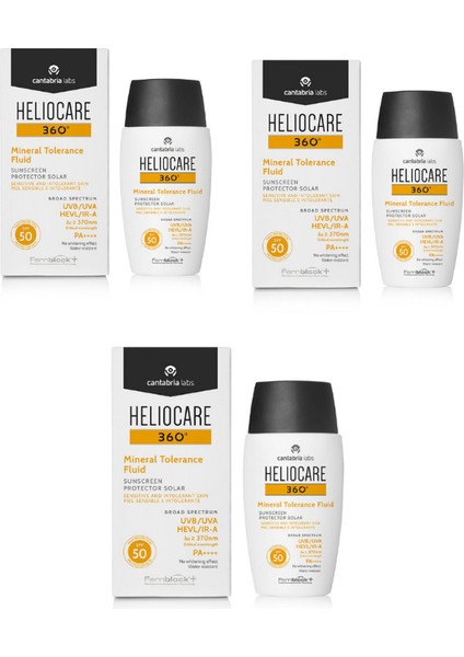 360 Mineral Tolerance Fluid SPF50 50 ml 3 Adet