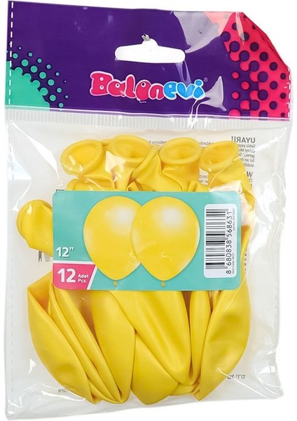 TMT8631 Metalik Sarı Balon 12 Inç 12LI -Balonevi fiyatları