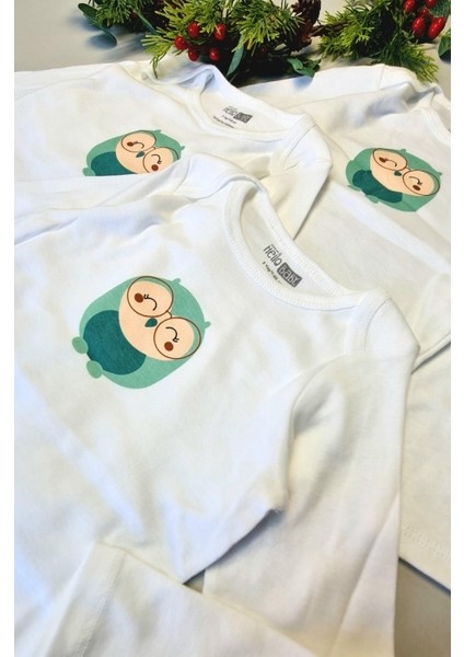 Hellobaby 3 Adet Uzun Kollu Bebek Çıtçıtlı Body Çocuk Zıbın %100 Pamuk