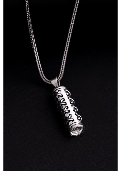 Dikişli Cevşen Kolye Muska Gümüş Erkek Zincir modelleri