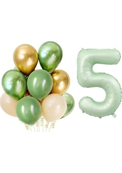 Retro Su Yeşili 5 Yaş Latex Balon Set