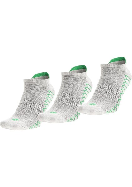 Koku Yapmayan Koşu ve Yürüyüş Erkek Patik Yeşil Gümüş Çorap 3'lü Paket