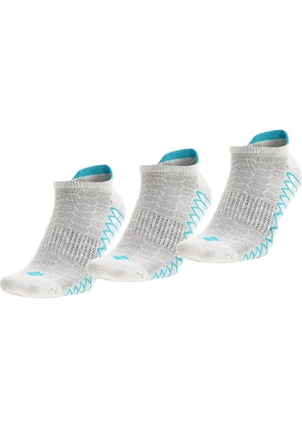 Koku Yapmayan Koşu ve Yürüyüş Erkek Patik Saks Mavi Gümüş Çorap 3'lü Paket