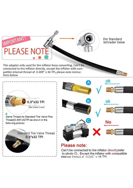 Araba Lastiği Hava Şişirme Hortumu - Siyah (Yurt Dışından) modelleri