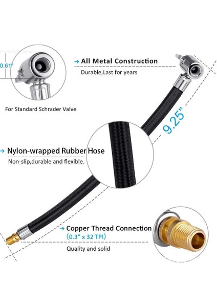 Araba Lastiği Hava Şişirme Hortumu - Siyah (Yurt Dışından) fırsatları