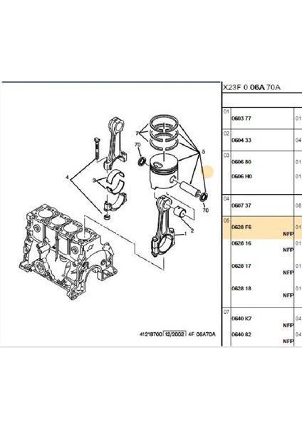 Piston Sekman Std Partner (3879STD-0628F6)