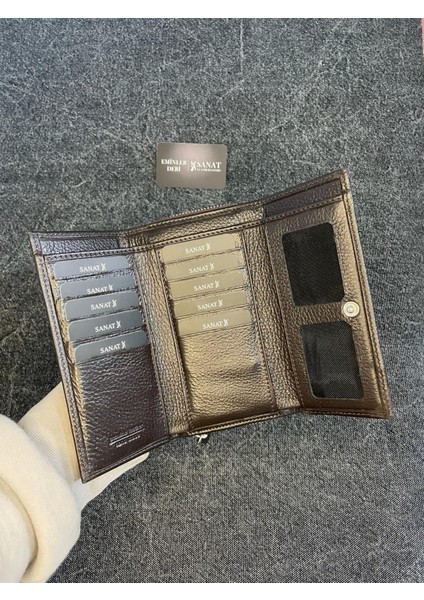 SL-2238 Deri Çok Kartlıklı ve Fermuarlı Cüzdan (16,5 Cm/9cm) Sanat Leather
