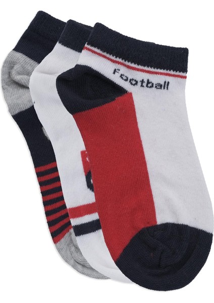 Erkek Çocuk Spor Futbol Topu Desenli Bilek Çorap 3'lü Set
