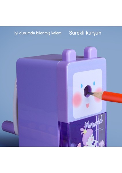 Otomatik Kurşun Beslemeli Karikatür Kalem Çevirme Elle Çalıştırılan Kalemtıraş (Yurt Dışından)
