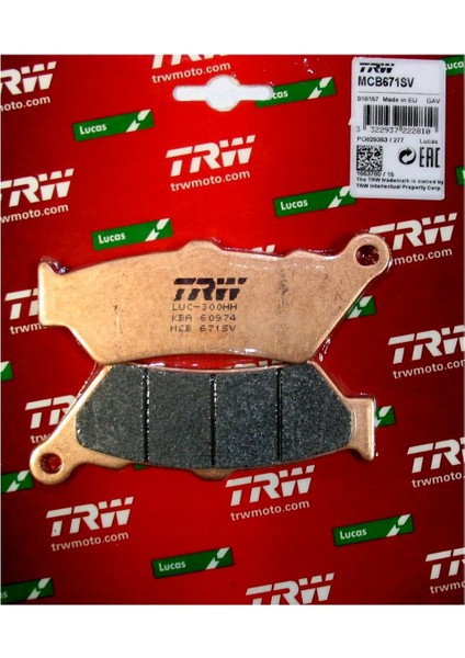 Cf Moto Gt 650/ mt 700 650 450/ Nk 650 400 - Trw Lucas Sinter Ön Fren Balata
