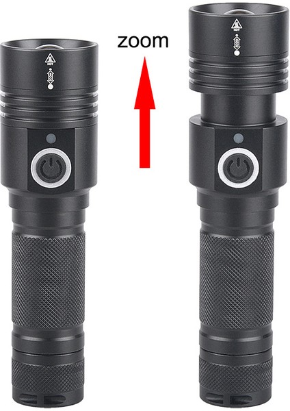 XHP50 Parlama Feneri Geri Çekilebilir USB Şarj (Yurt Dışından)