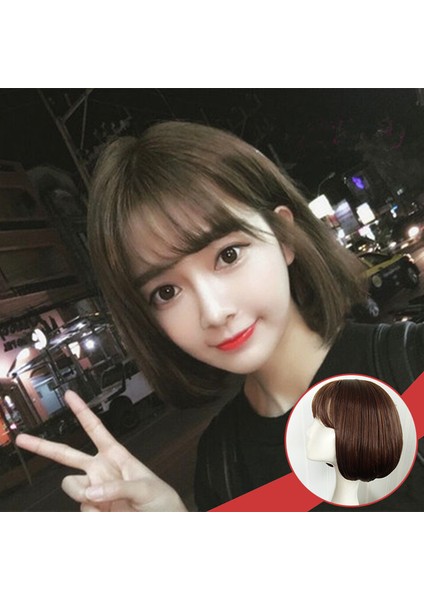 Peruk Kadın Kısa Düz Saç Hava Patlama Peruk Doğal Gerçekçi Bobo Kafa Iç Toka Mekanizması Tam Kafa Peruk (Yurt Dışından) modelleri