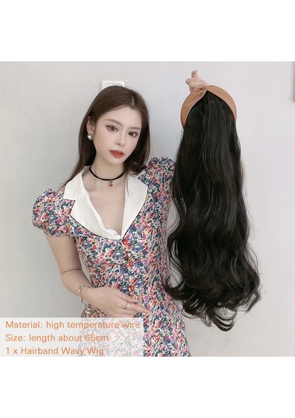U-Şekilli Hairband Dalgalı Peruk Moda Uzun Kıvırcık Saç Uzantıları Kadınlar Kızlar Için Kişiselleştirilmiş Saç Aksesuarları (Yurt Dışından) modelleri