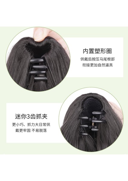 Peruk At Kuyruğu Kadın Bulut Sıcak Internet Ünlü Kavrama Armut Çiçeği Su Dalgalanma Doğal Dikişsiz Kısa Saç Yüksek At Kuyruğu Örgüsü (Yurt Dışından) modelleri