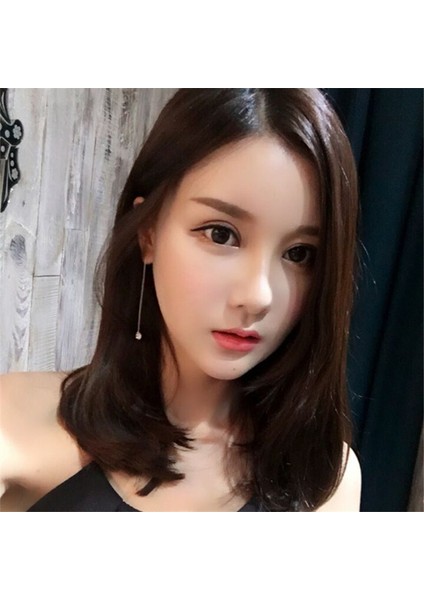 Kadın Omuz Boyu Kısa Peruk Ortadan Parçalı Kakül Orta Boy Tam Üst Saç Örtüsü (Yurt Dışından) modelleri