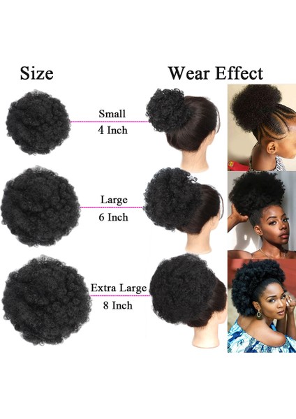 Afrika Siyah Afro Peruk Saç Torbası Kabarık Tomurcuk Bun Yüksek Sıcaklık Fiber Peruk Tomurcuk Mikro Hacimli Saç Torbası (Yurt Dışından) fiyatları