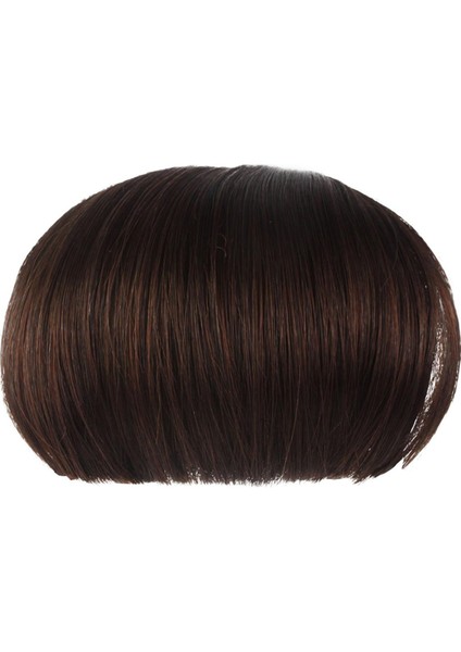 Düz Pürüzsüz Uzantıları Saçak Peruk (Koyu Kahverengi) (Yurt Dışından)