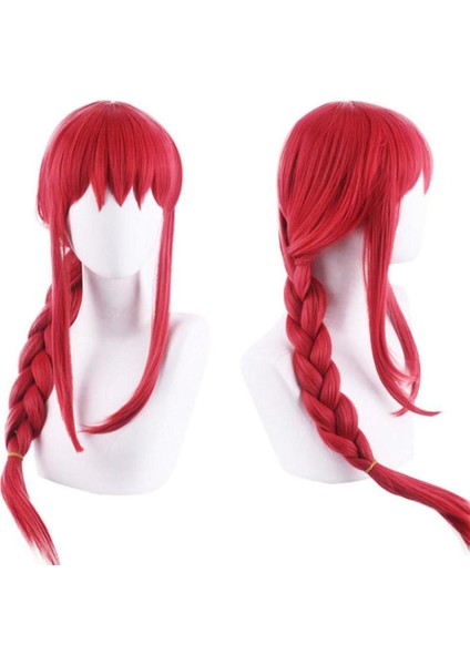 Anime Karakter Cos Peruk Uzun Düz Saç At Kuyruğu Kırmızı Peruk Cadılar Bayramı Kostüm Partisi Peruk Sentetik Saç (Yurt Dışından)