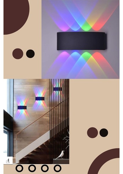 Disko, Bar, Pub, Müzikhol, Gece Kulübü, Meyhane, Otel, Motel, Pansiyon 8 Watt Modern Şık LED Aplik