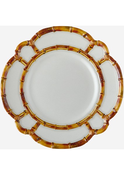 Bambu Beyaz Melamin Yemek Tabağı 28 cm