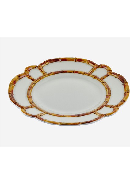 Bambu Beyaz Melamin Yemek Tabağı 28 cm