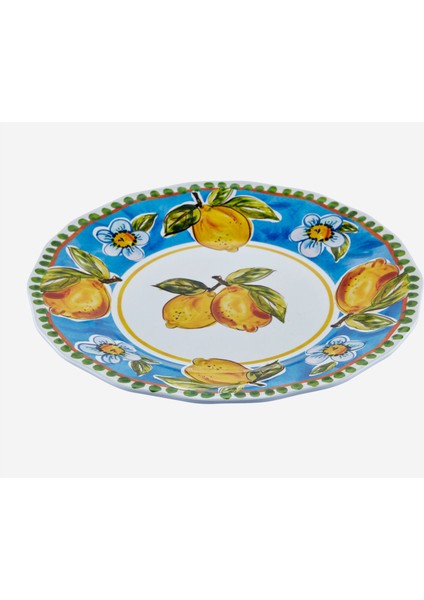 Capri Mavi Melamin Yemek Tabağı 28 cm