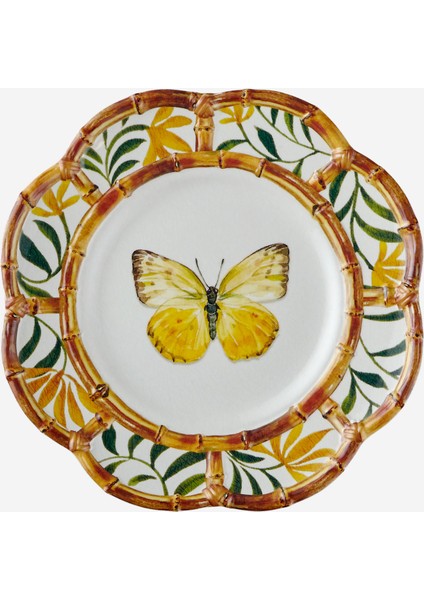 Bambu Kırmızı Melamin Kahvaltı Tabağı 23 cm