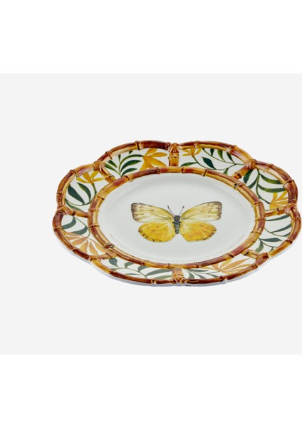 Bambu Kırmızı Melamin Kahvaltı Tabağı 23 cm