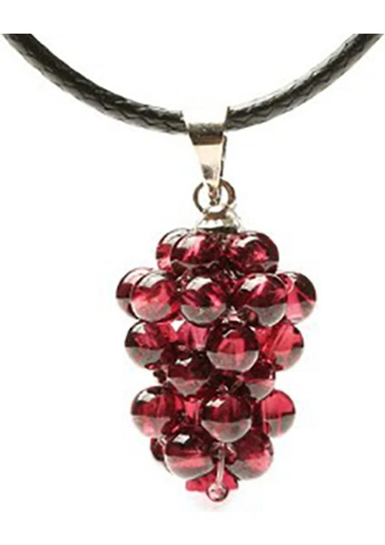 1 Adet Doğal Garnet Üzüm Kolye Kadın Kolye Reiki Şifa Dekorasyon Gerçek Mineral Malzeme Kristaller Boncuk Ham Taş Takı (Yurt Dışından)