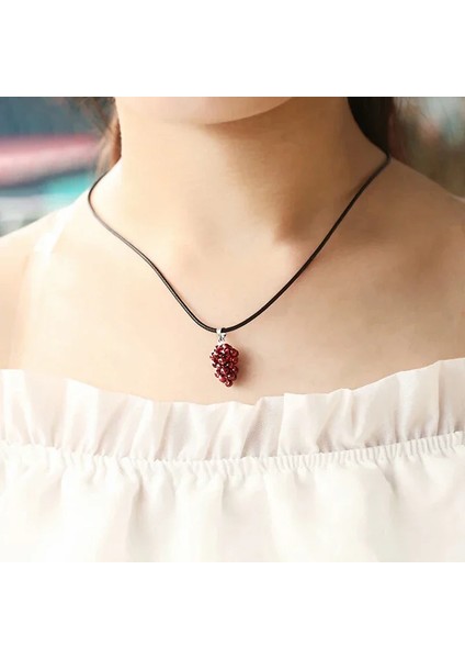 1 Adet Doğal Garnet Üzüm Kolye Kadın Kolye Reiki Şifa Dekorasyon Gerçek Mineral Malzeme Kristaller Boncuk Ham Taş Takı (Yurt Dışından) modelleri